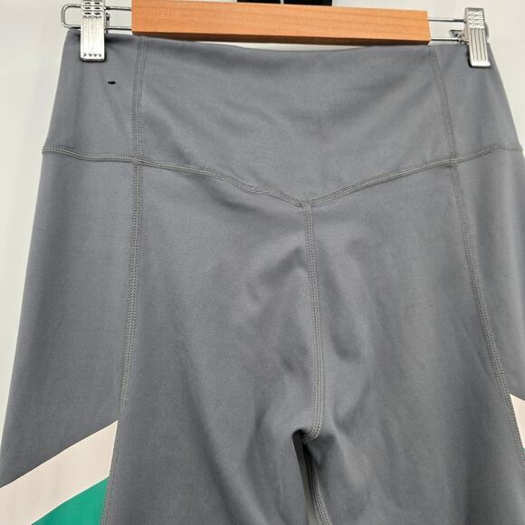 Nike Women's Dri-Fit Striped Detail Leggings Gray White Green Size Medium‎ - Picture 4 of 10